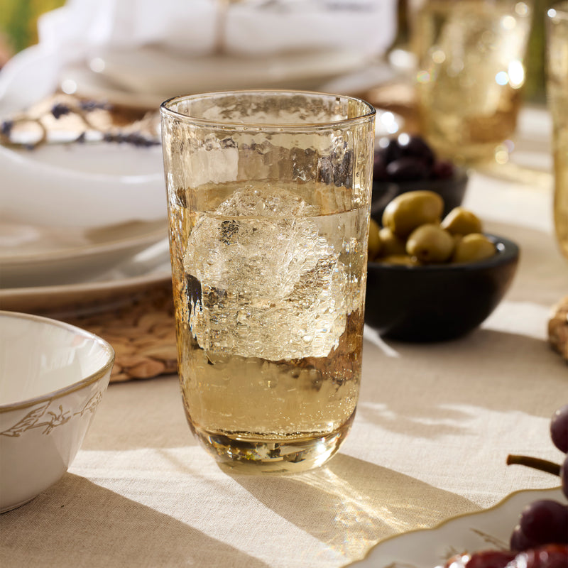 HOMESPUN AMBER TALL TUMBLER S/4