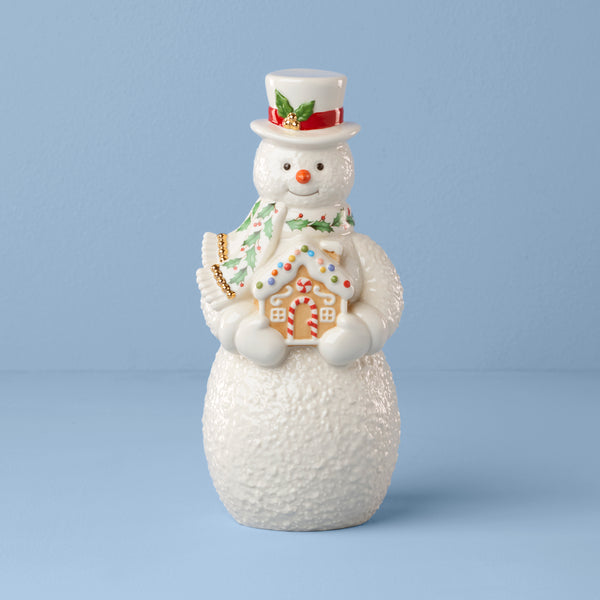 LENOX レノックス サンタクロースとスノーマン 磁器製フィギュア 証明書付 Snowman With Gingerbread House Figurine – Lenox Corporation