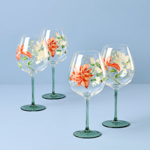 Butterfly Meadow Holliday Balloon Glasses - Set Of 4