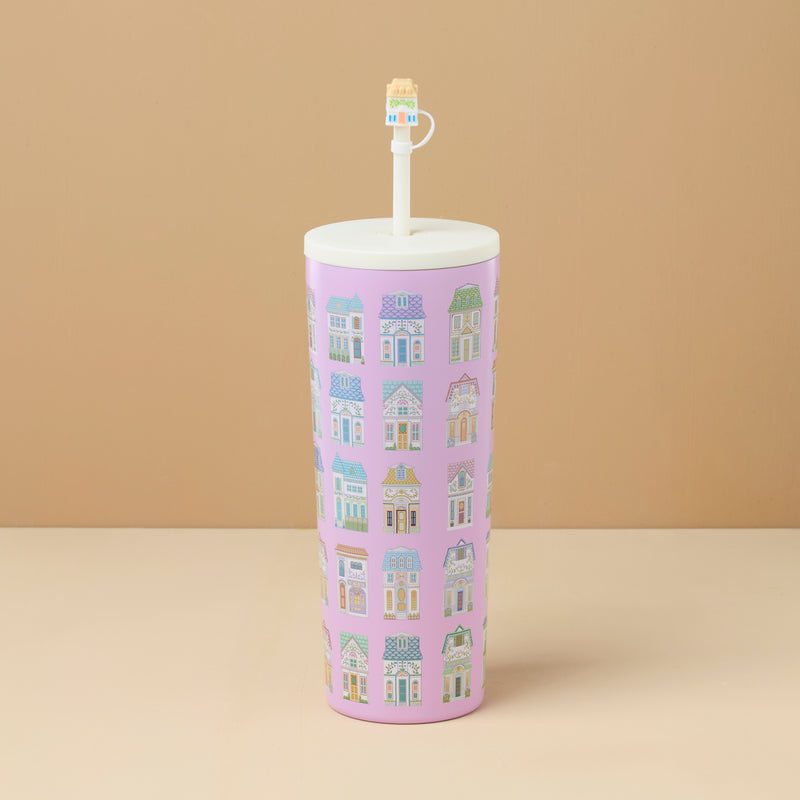 Lenox Spice Village 24oz Purple Water Bottle with House Cap