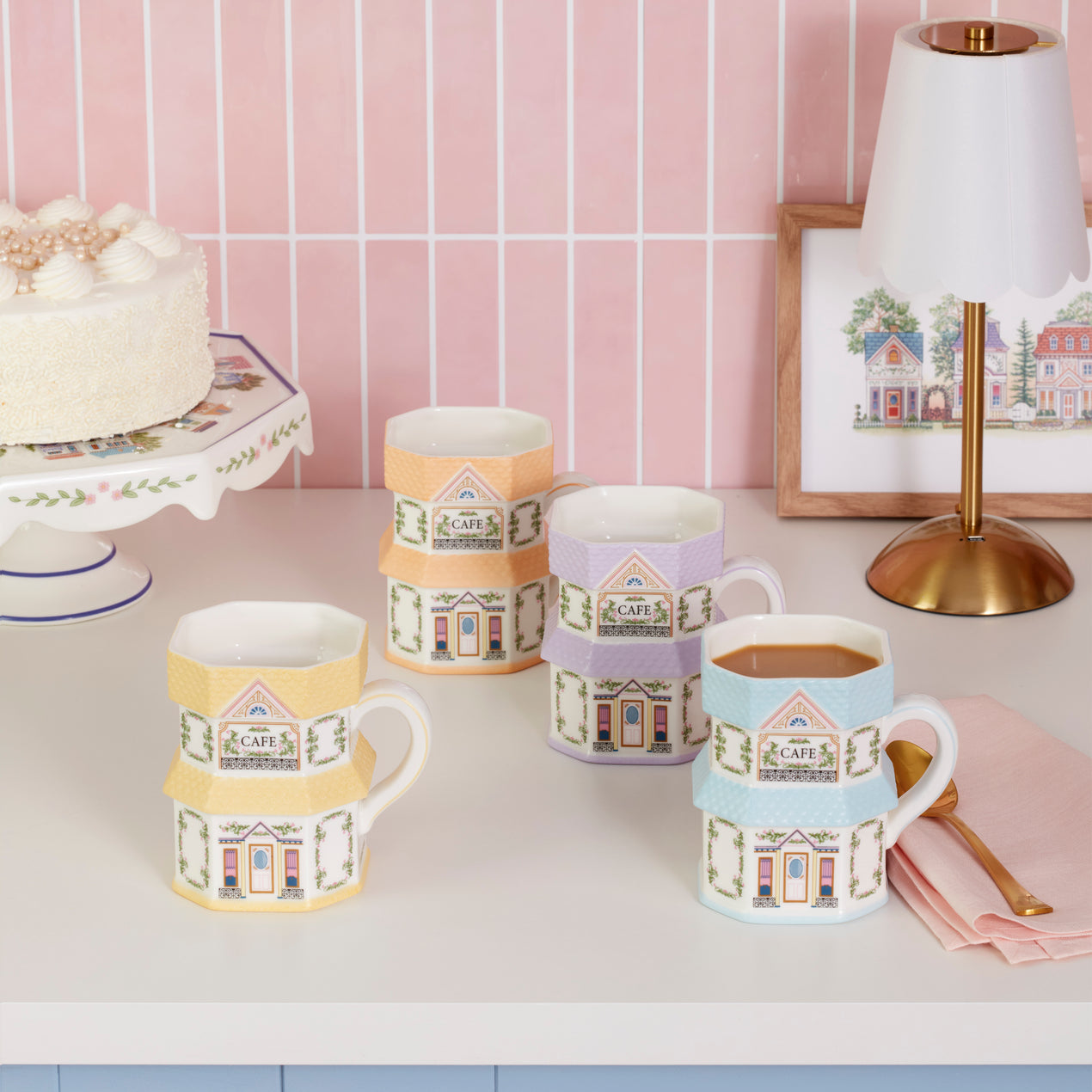 DTOC Lenox Village Mugs S/4