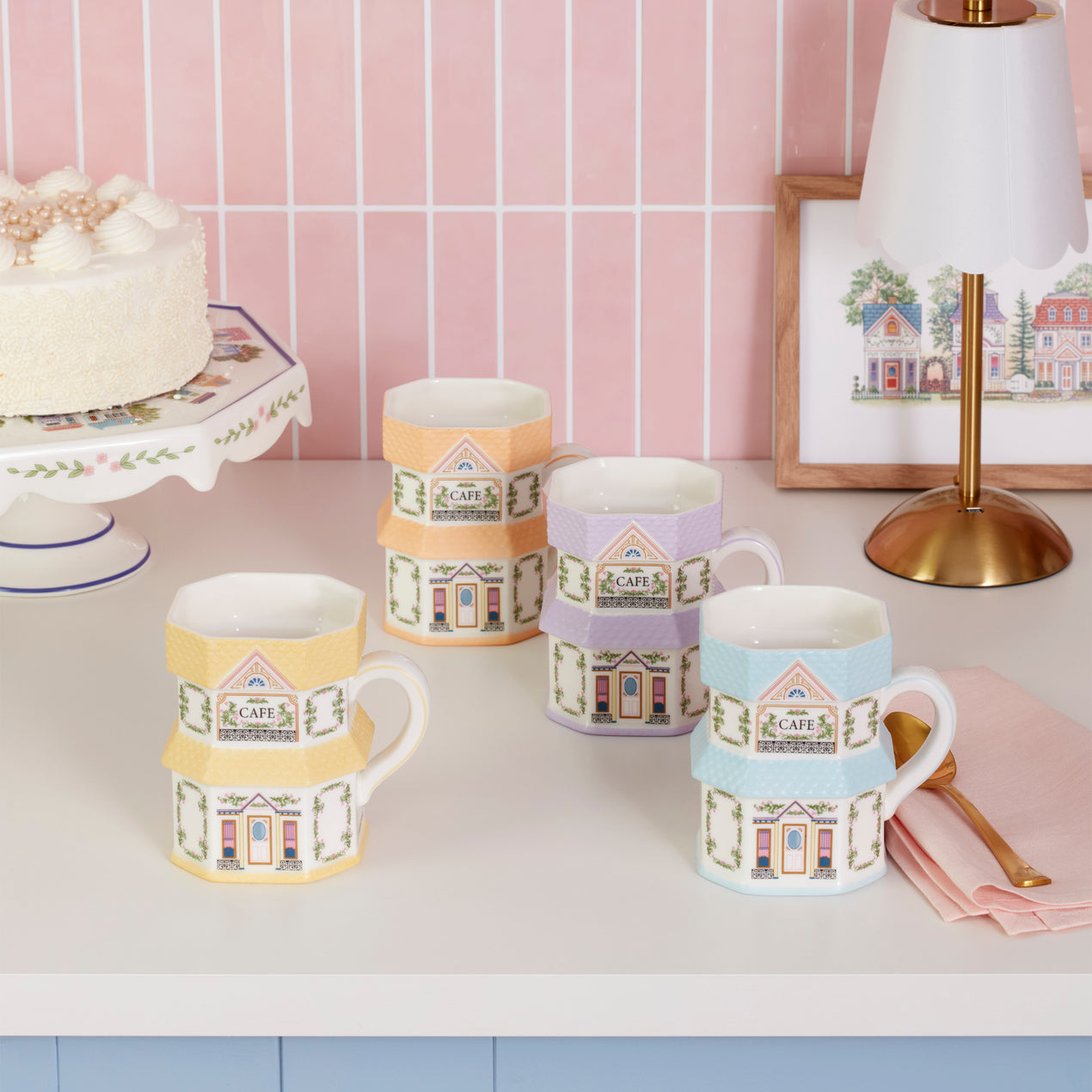 DTOC Lenox Village Mugs S/4