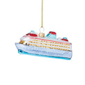 Retro Blown Glass Cruise Ship Ornament
