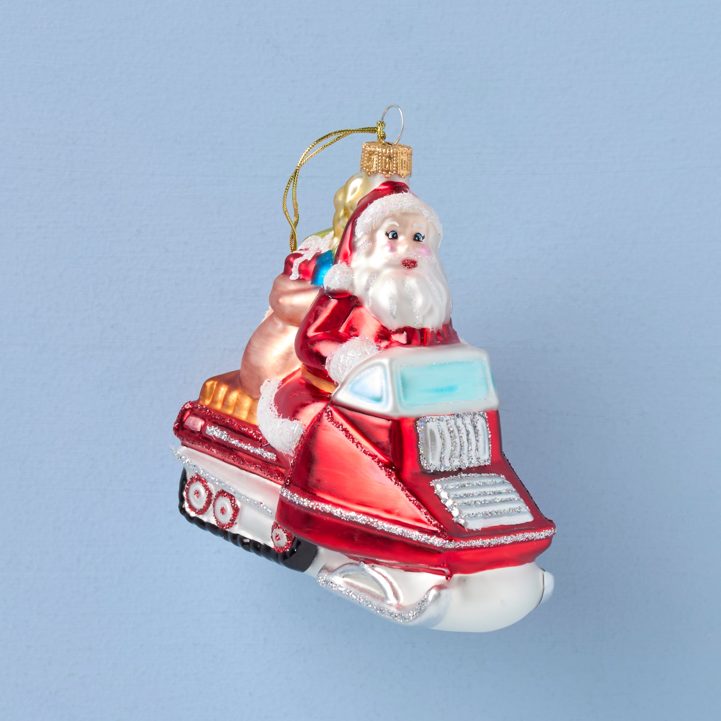 Retro Blown Glass Santa on Snowmobile Ornament – Lenox Corporation