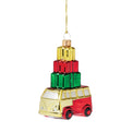 Blown Glass Van With Gifts Ornament