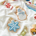 Blown Glass Snowman & Snowflake Cookie Ornaments 2 pc Set