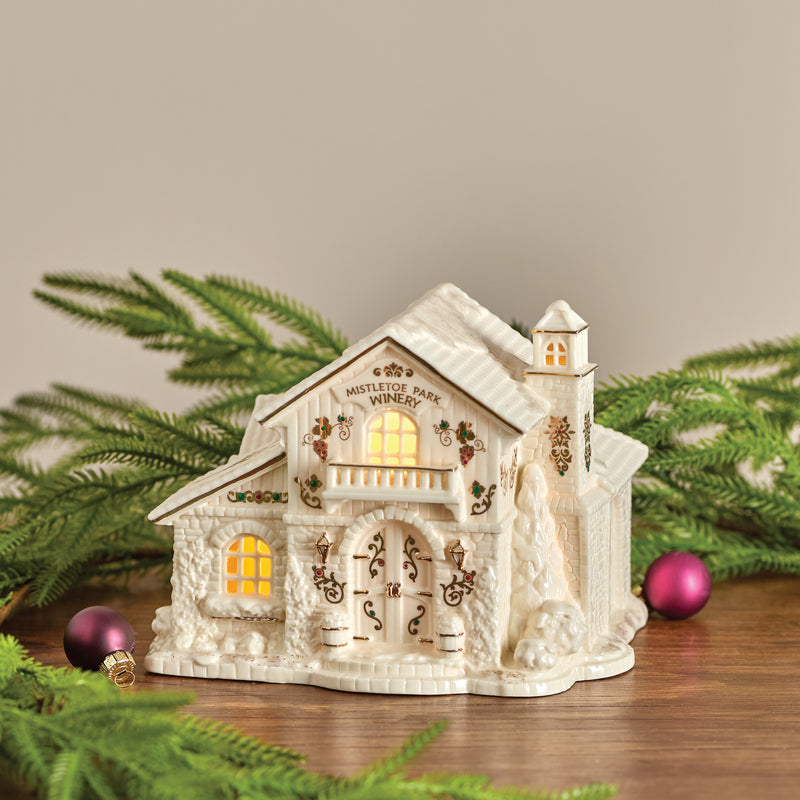 Mistletoe Park Lit Winery Figurine