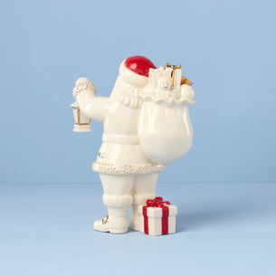 African American Santa with a Lantern Figurine