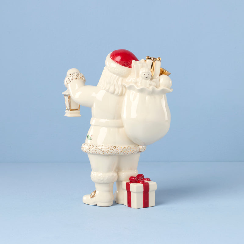 African American Santa with a Lantern Figurine