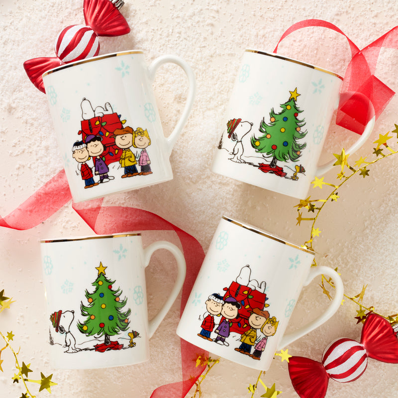 Peanuts Gang Mugs, Set of 4 Asst