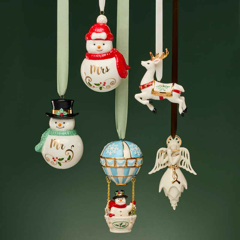 Snowman Hot Air Balloon Ornament