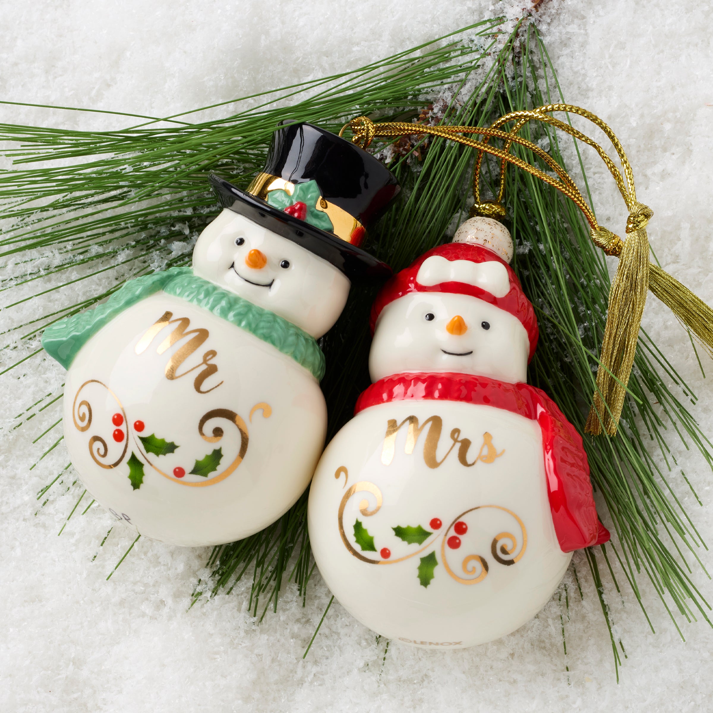 Mr & Mrs Snowman Ornaments – Lenox Corporation
