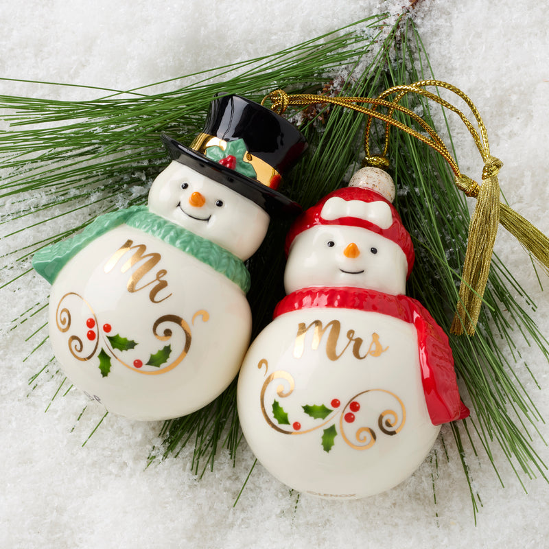 2026 Mr & Mrs Snowman Ornaments