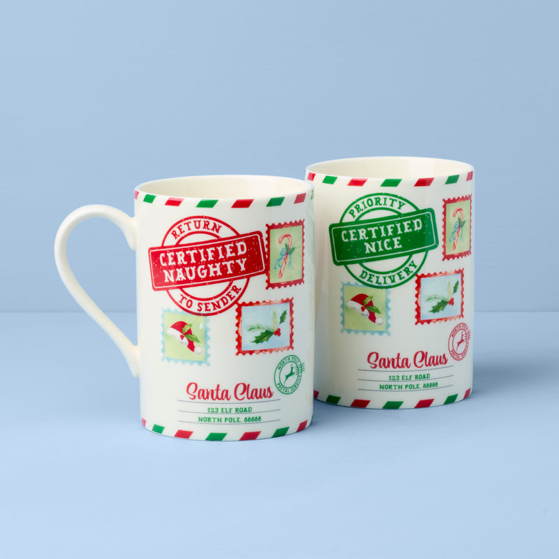 Holiday Naughty & Nice Mugs Set