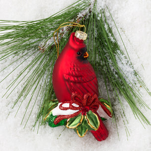 Blown Glass Cardinal Ornament