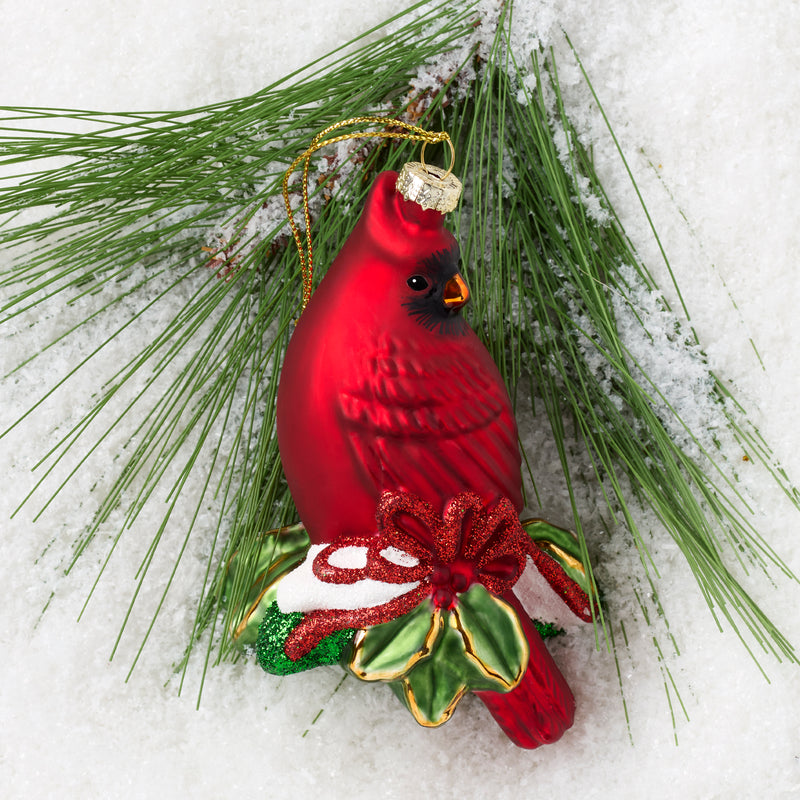 Blown Glass Cardinal Ornament