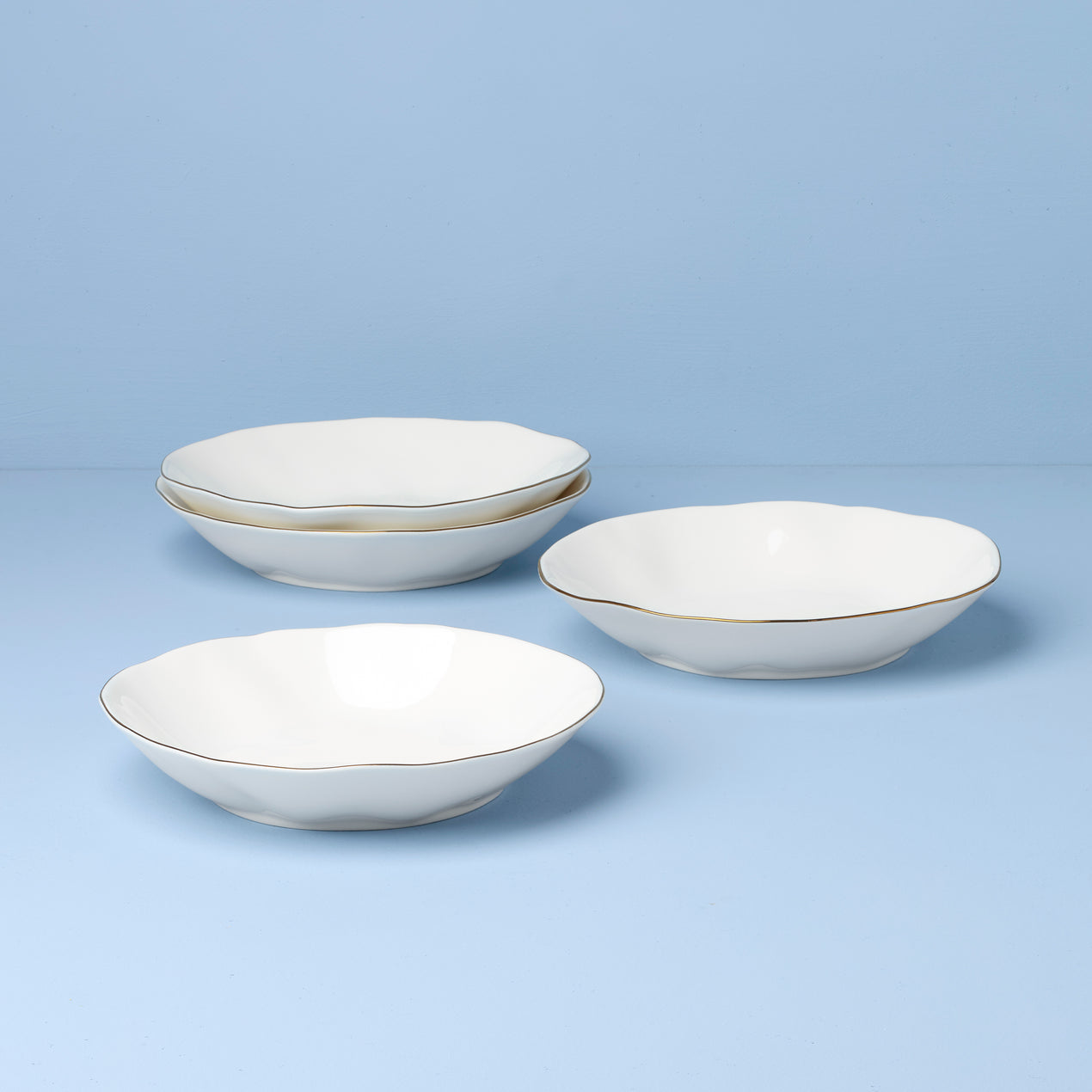Blue Bay White, Pasta Bowls, Set of 4