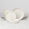 French Perle Scallop White 18-Piece Dinnerware Set