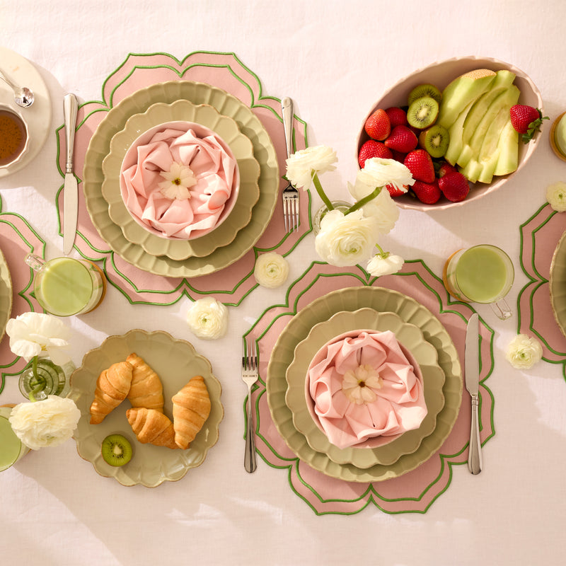 French Perle Scallop Blush Serving Bowl