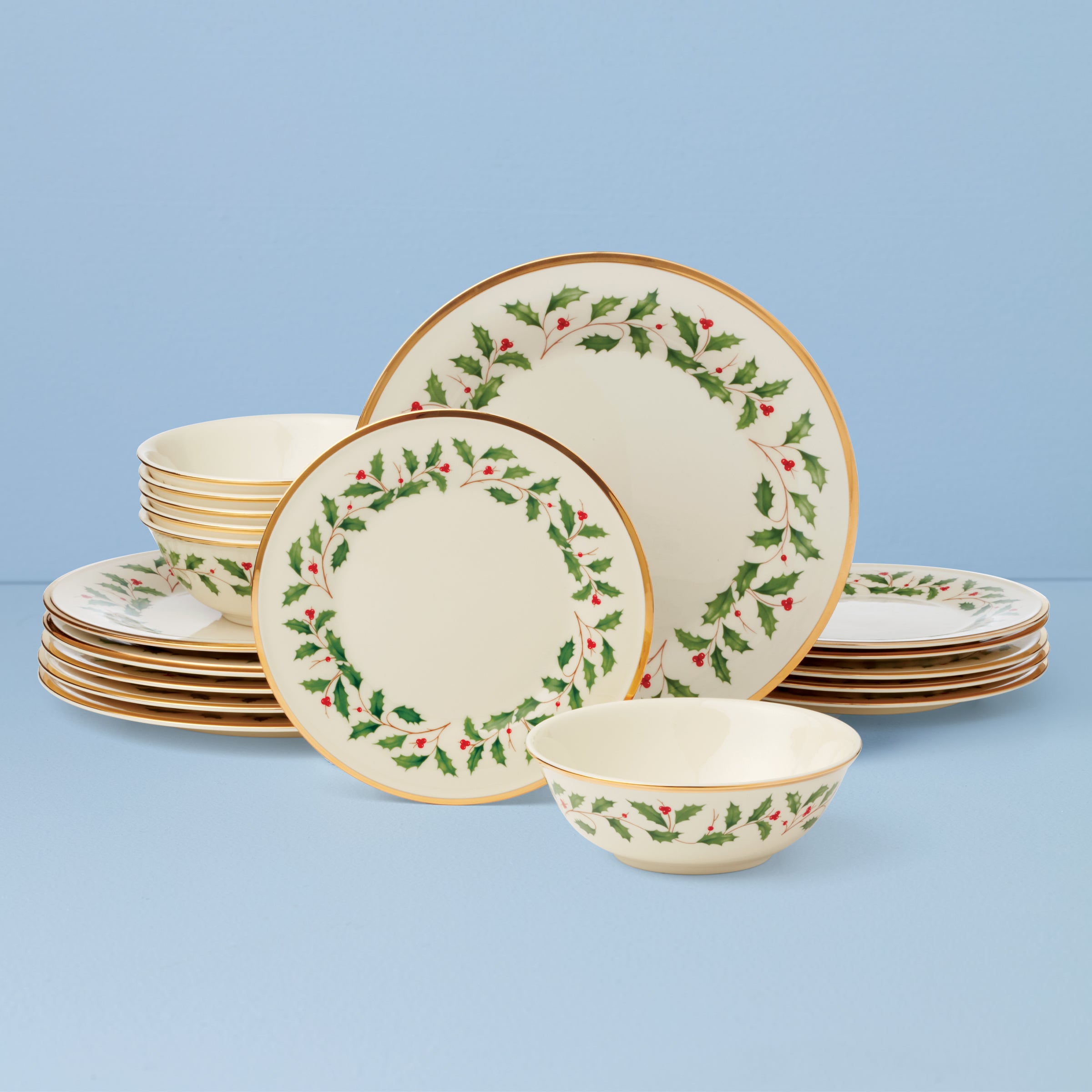 Lenox ホリデー ひいらぎ　皿　5枚 Holiday 5-Piece Place Setting – Lenox Corporation