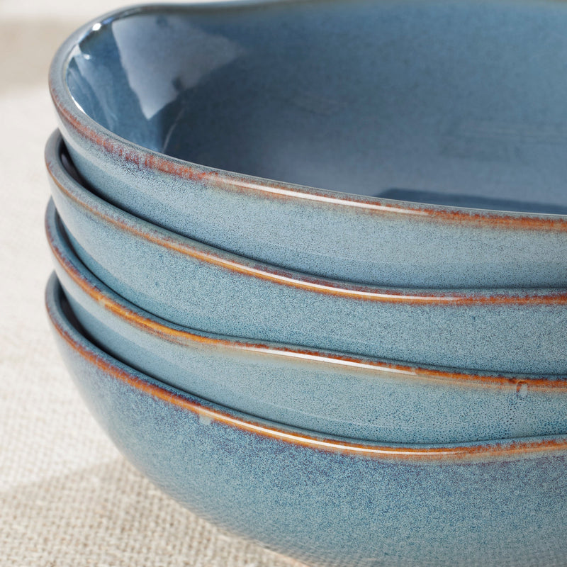 Organic Shades Blue Pasta Bowls, Set of 4