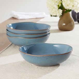 Organic Shades Blue Pasta Bowls, Set of 4