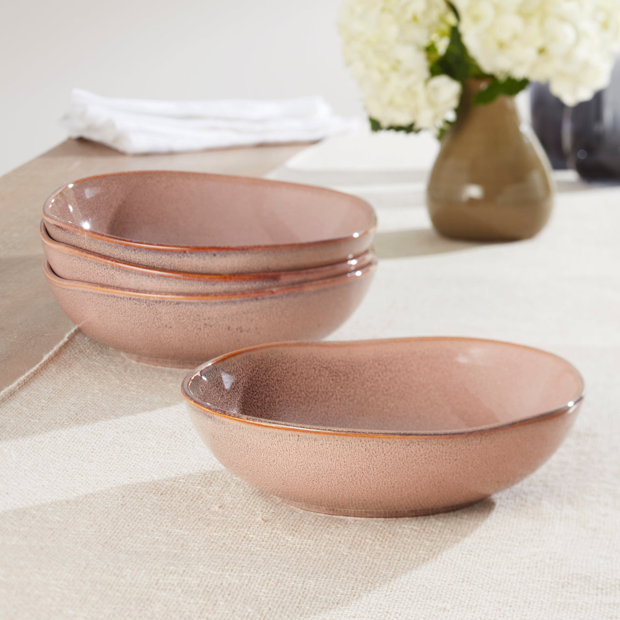 Organic Shades Clay Pasta Bowls, Set of 4