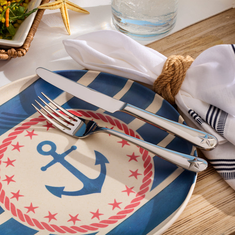 24 Seven Melamine Nautical 18-Piece Dinnerware Set