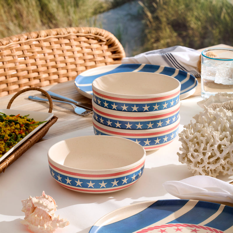 24 Seven Melamine Nautical 18-Piece Dinnerware Set