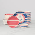 24 Seven Melamine Nautical 24-Piece Dinnerware Set