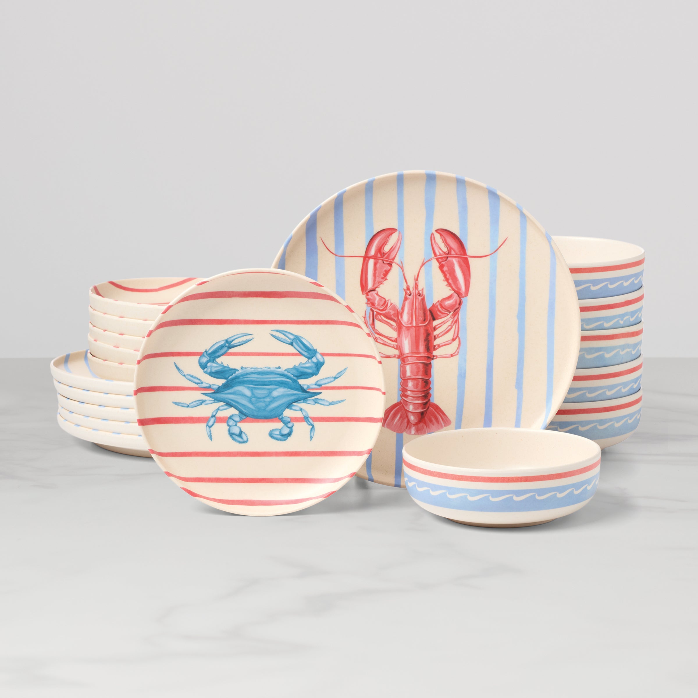 24 Seven Melamine Wharfside 18-Piece Dinnerware Set – Lenox
