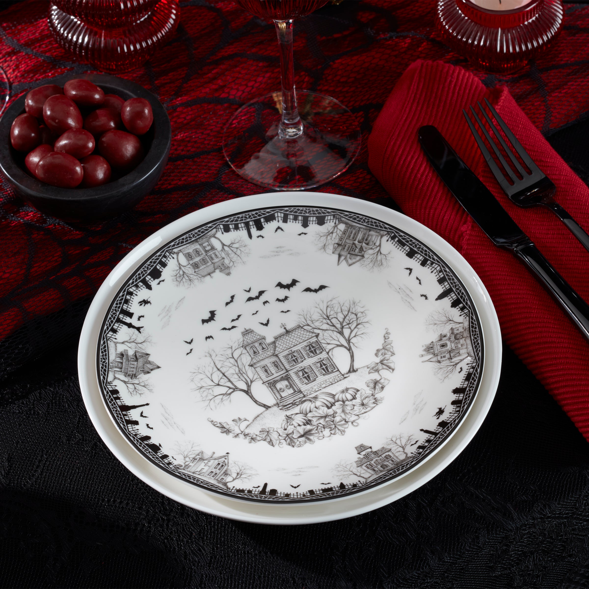 Haunted Village Accent Plates, Set of 4 Assorted – Lenox Corporation