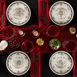 Haunted Village Accent Plates, Set of 4 Assorted