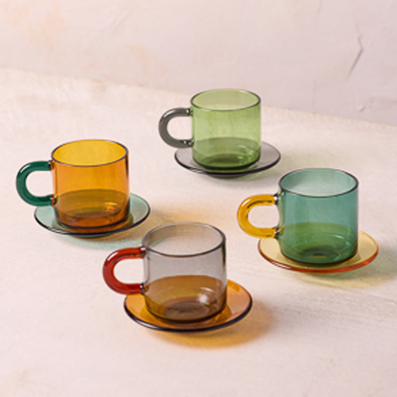 DTC NIKO GLS ESPRESSO CUP & SAUCER S/4