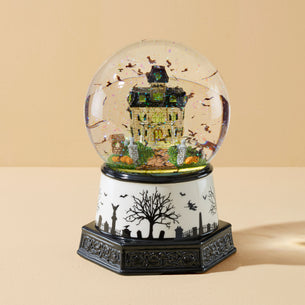 Haunted Village Lit Water Globe