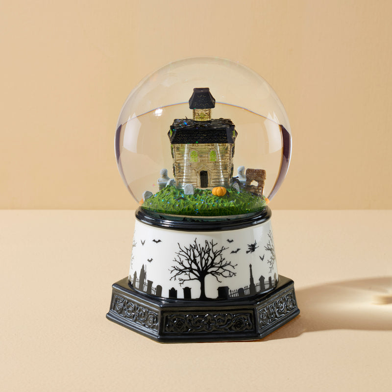Haunted Village Lit Water Globe