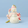 Personalized Winter Snowman Pink Ornament