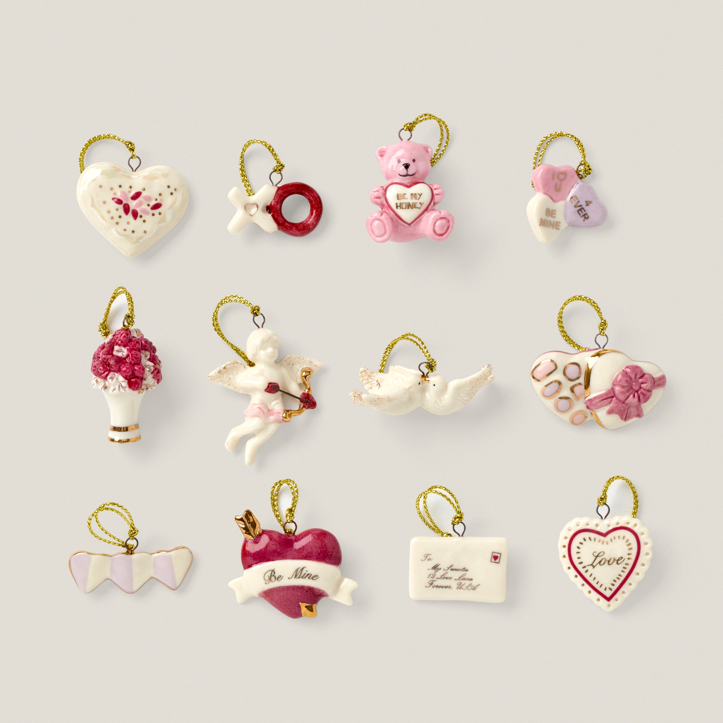 Be Mine Valentine 12-Piece Mini Ornament Set