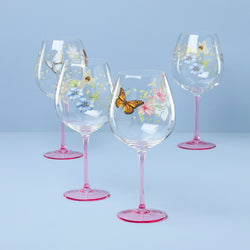 Butterfly Meadow Pink Decal Balloon, Set of 4