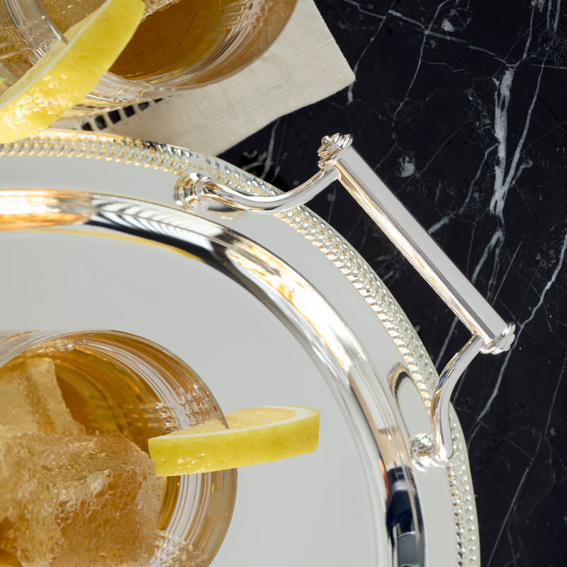 Oval Silverplate Tray With Handles