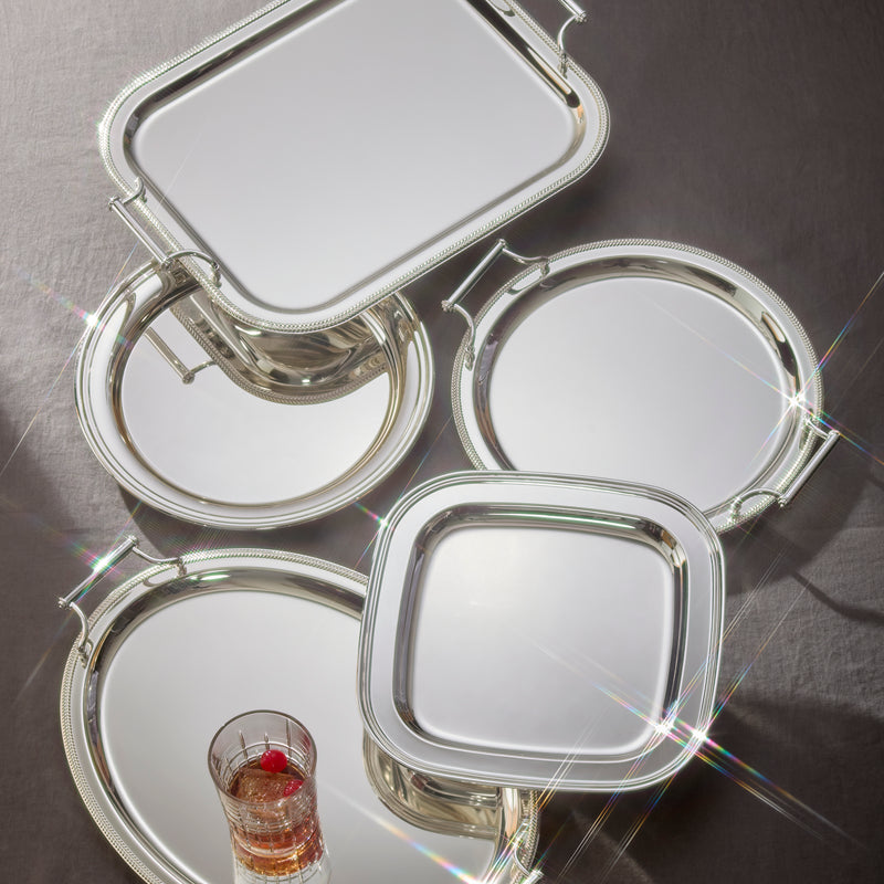 Gallery Oval Silverplate Tray with Handles