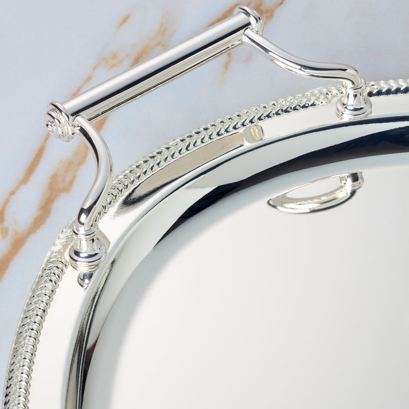 Oval Silverplate Tray With Handles
