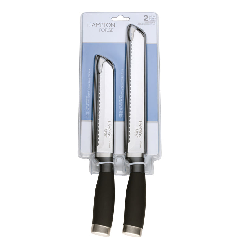 Epicure Bread Knives with Blade Guards, Set of 2