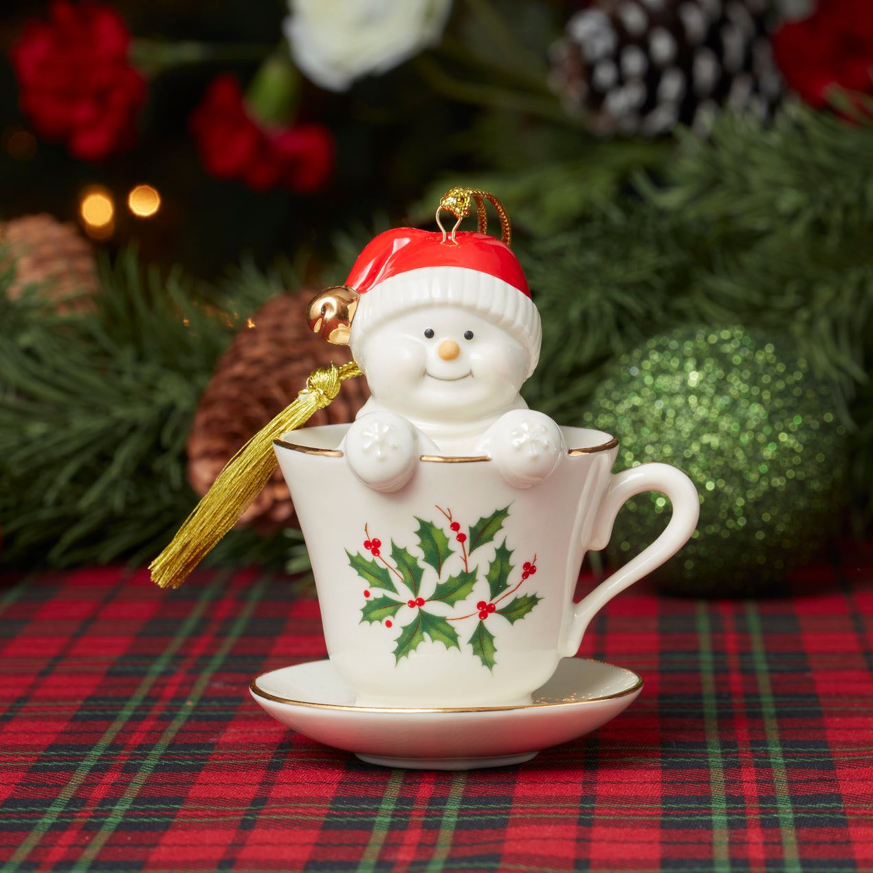 Coffee Tea & Me Snowman Ornament