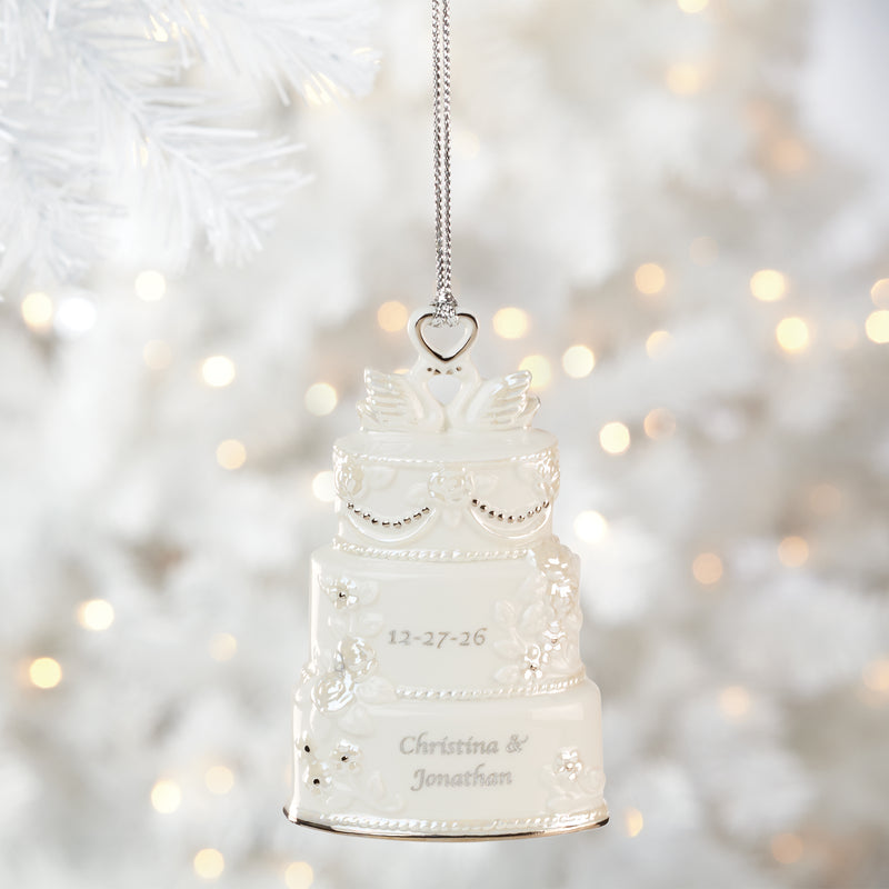 PZ Celebrate Love Wedding Cake Platinum Ornament