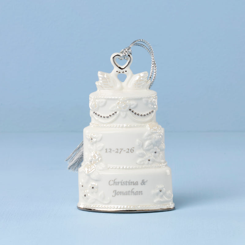 PZ Celebrate Love Wedding Cake Platinum Ornament