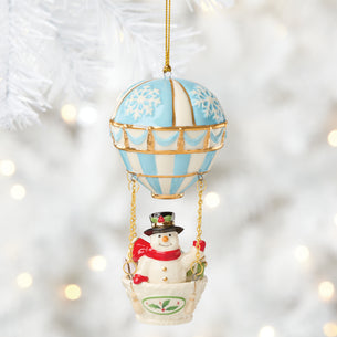 Snowman Hot Air Balloon Ornament