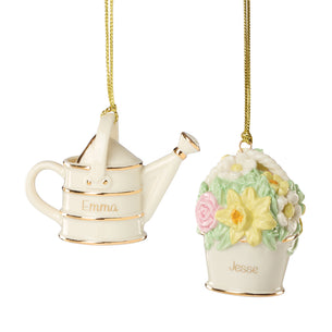 Personalized Forever Friends Flower Pot & Watering Can Ornament