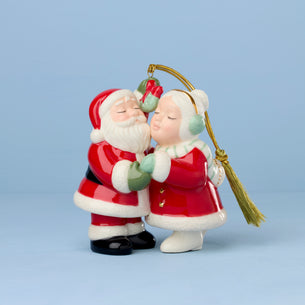 Santa & Mrs Claus Under Mistletoe Ornament