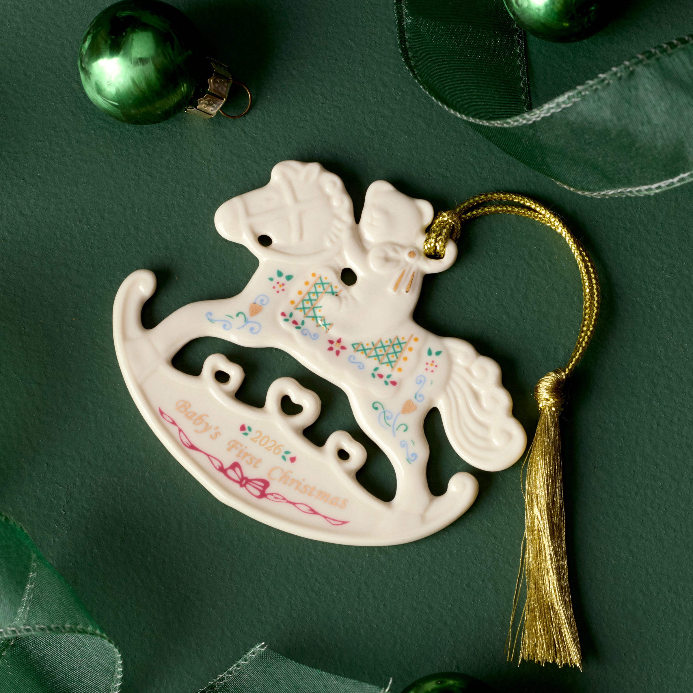 2026 Baby's 1st Christmas Rocking Horse Ornament – Lenox Corporation